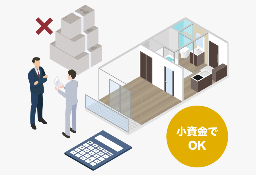 一部屋から購入でき、少ない自己資金で投資可能